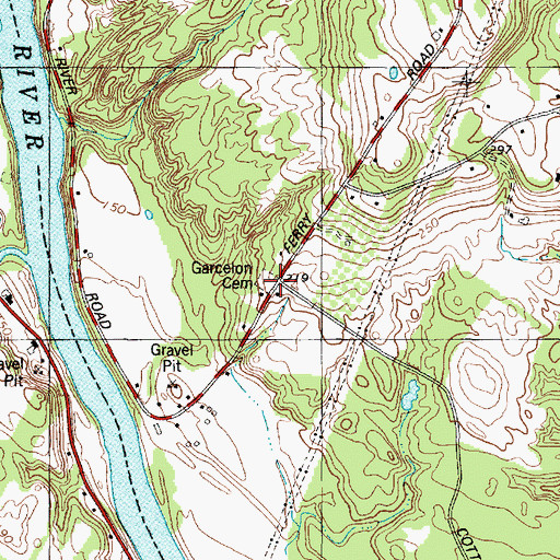 Topographic Map of Garcelon Cemetery, ME