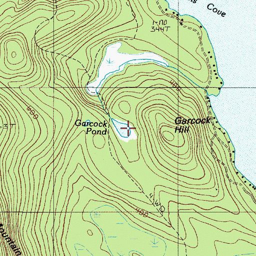 Topographic Map of Garcock Pond, ME