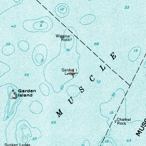 Topographic Map of Garden Island Ledge, ME