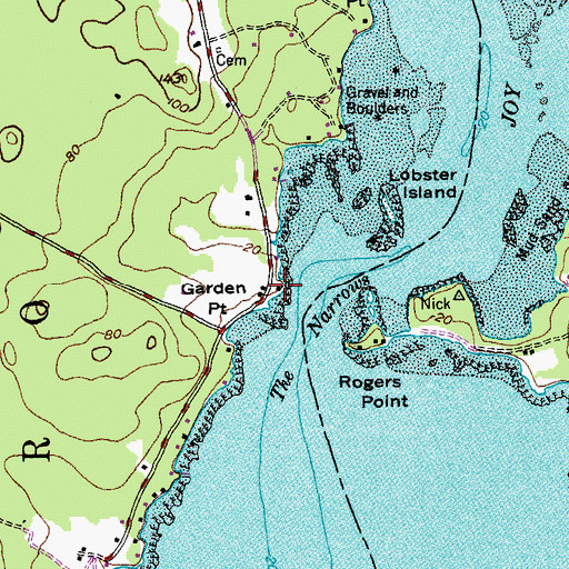 Topographic Map of Garden Point, ME