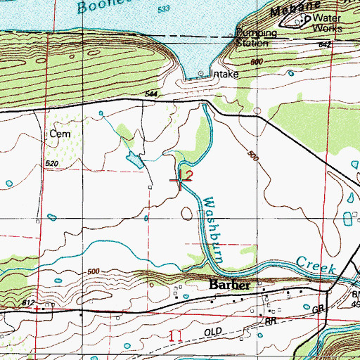 Topographic Map of Barber Ridge, AR