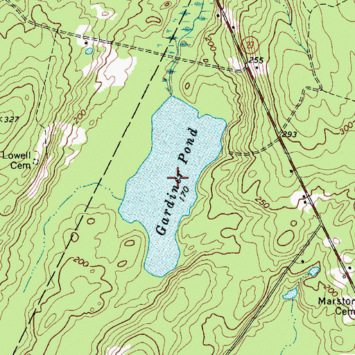 Topographic Map of Gardiner Pond, ME