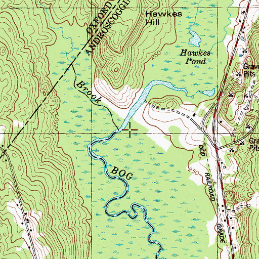 Topographic Map of Gardner Brook, ME