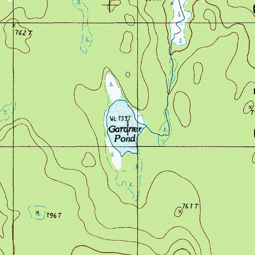 Topographic Map of Gardner Pond, ME