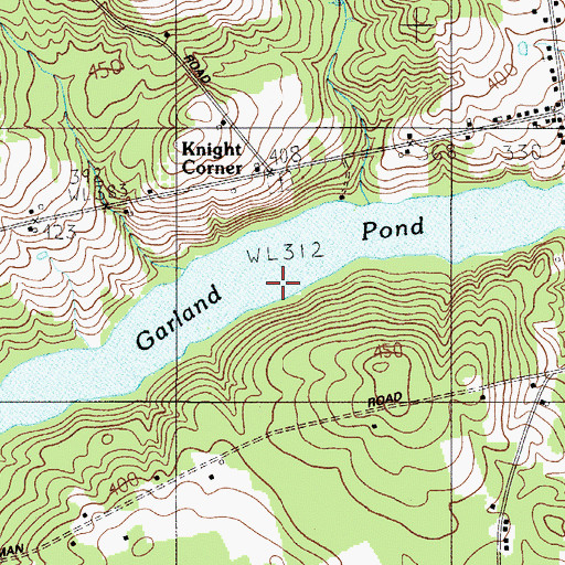 Topographic Map of Garland Pond, ME