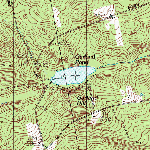 Topographic Map of Garland Pond, ME