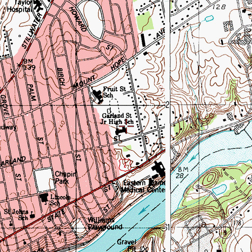 Topographic Map of William S Cohen School, ME
