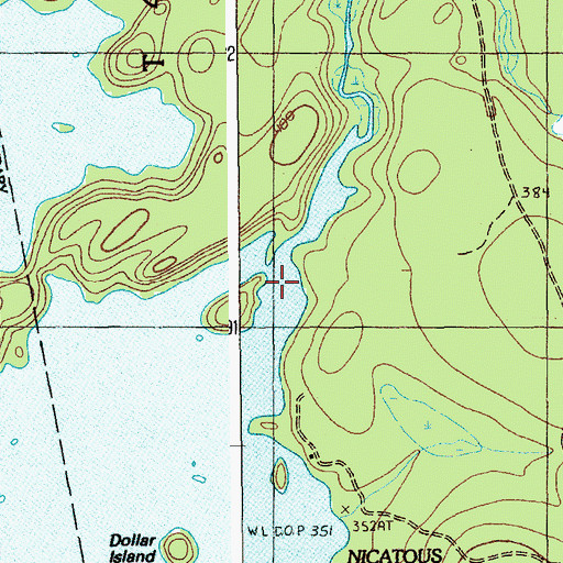 Topographic Map of Gassabias Stream, ME