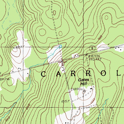 Topographic Map of Gates School, ME
