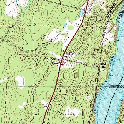 Topographic Map of Gaubert Cemetery, ME