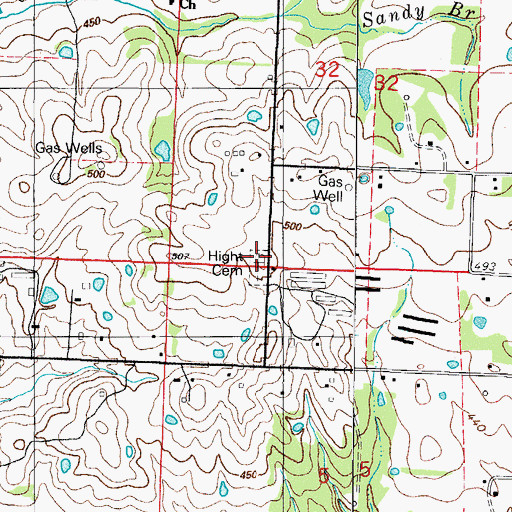 Topographic Map of Hight Cemetery, AR