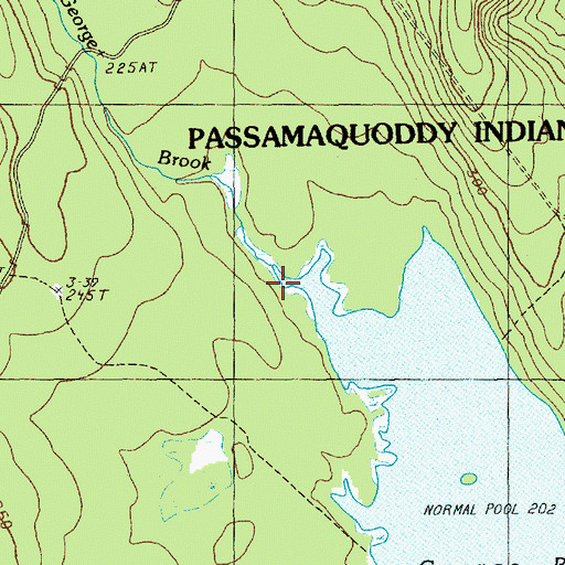 Topographic Map of George Brook, ME