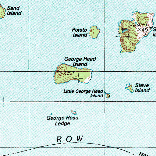 Topographic Map of George Head Island, ME