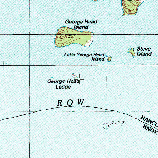 Topographic Map of George Head Ledge, ME