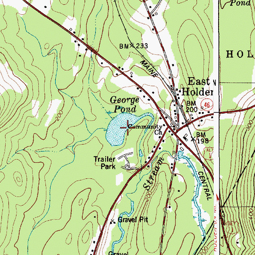 Topographic Map of George Pond, ME