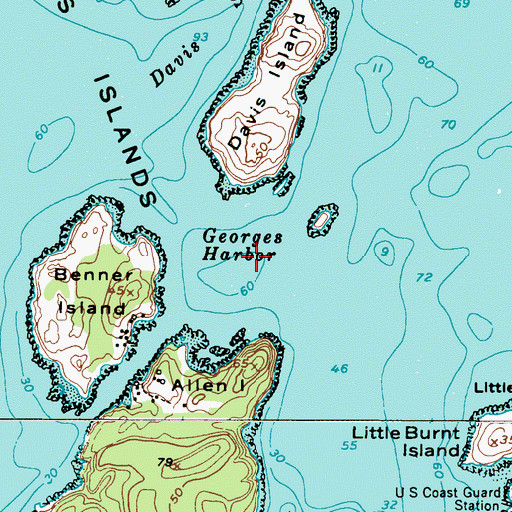 Topographic Map of Georges Harbor, ME