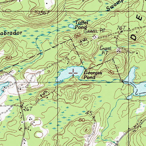 Topographic Map of Georges Pond, ME