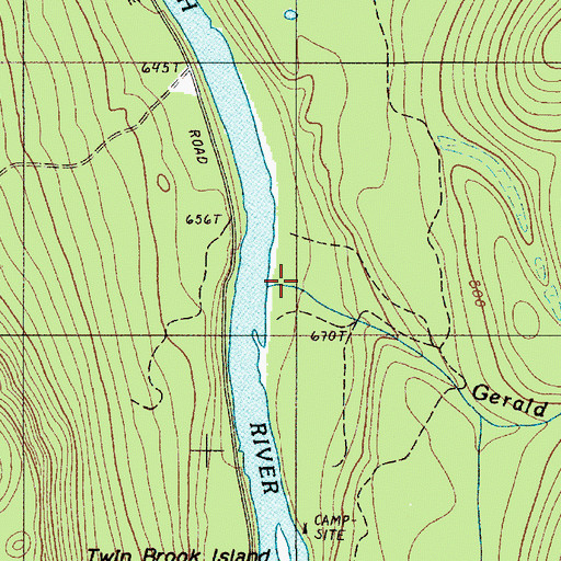 Topographic Map of Gerald Brook, ME
