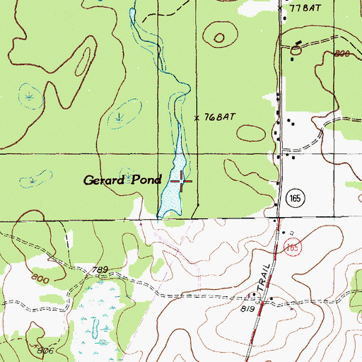 Topographic Map of Gerard Pond, ME
