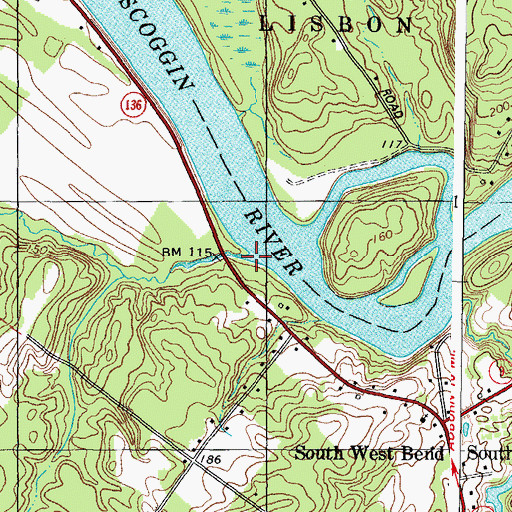 Topographic Map of Gerrish Brook, ME
