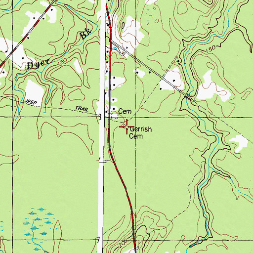 Topographic Map of Gerrish Family Cemetery, ME