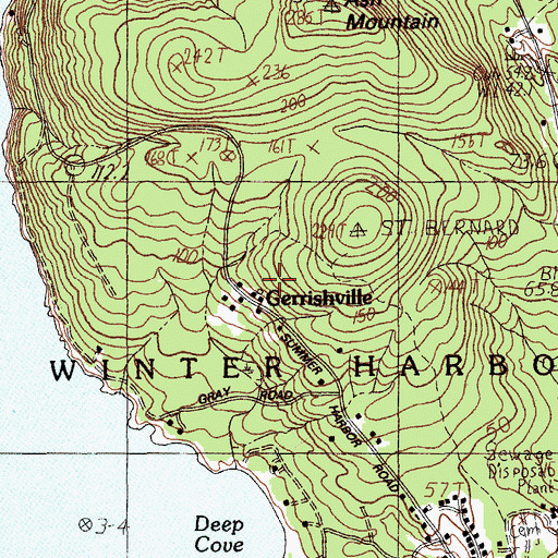 Topographic Map of Gerrishville, ME
