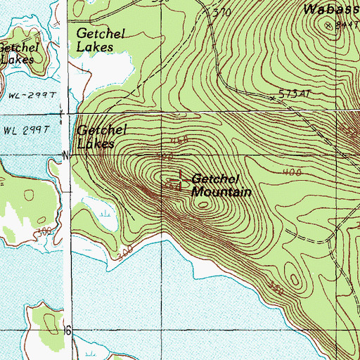 Topographic Map of Getchel Mountain, ME
