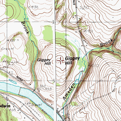Topographic Map of Giggey Hill, ME