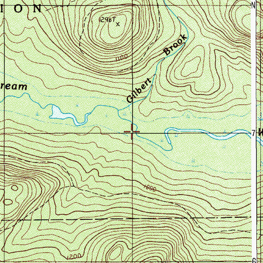 Topographic Map of Gilbert Brook, ME