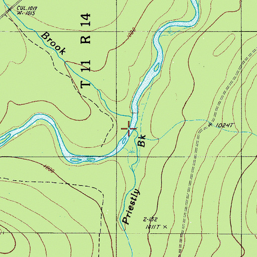 Topographic Map of Gilbert Brook, ME