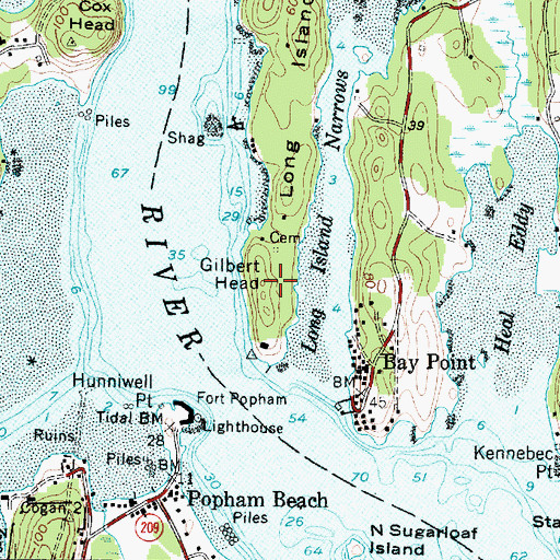 Topographic Map of Gilbert Head, ME