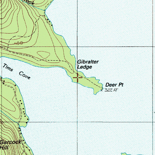 Topographic Map of Gibralter Ledge, ME