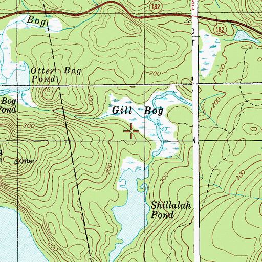 Topographic Map of Gill Bog, ME
