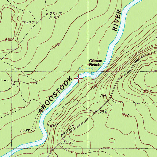 Topographic Map of Gilman Beach, ME