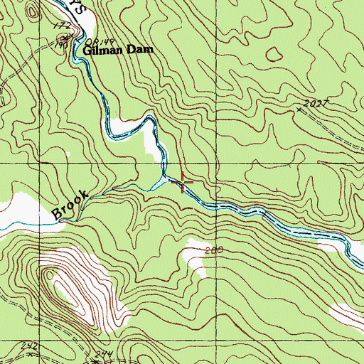 Topographic Map of Gilman Brook, ME