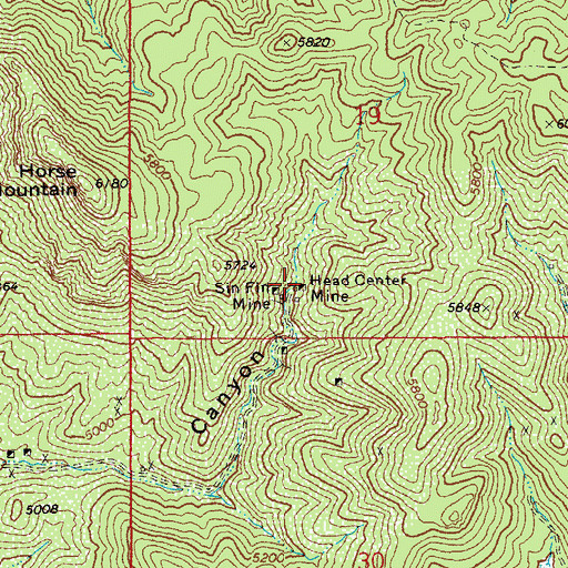 Topographic Map of Head Center Mine, AZ