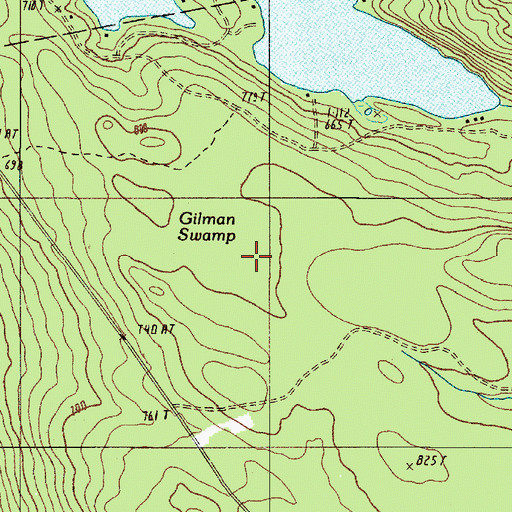 Topographic Map of Gilman Swamp, ME