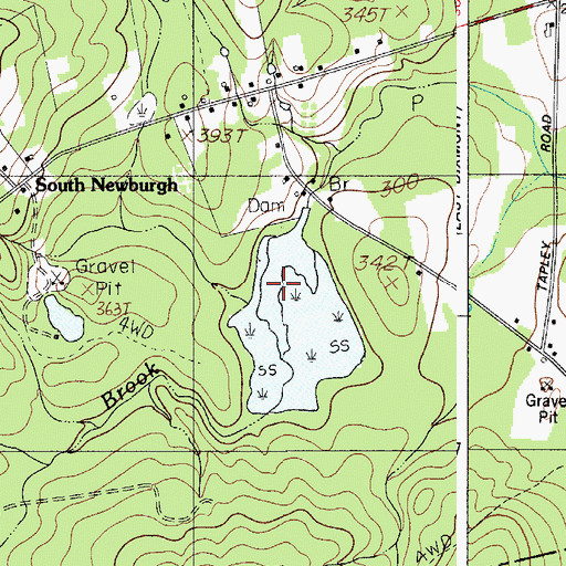 Topographic Map of Gilmore Meadows, ME