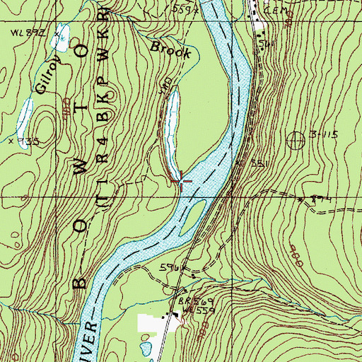 Topographic Map of Gilroy Brook, ME