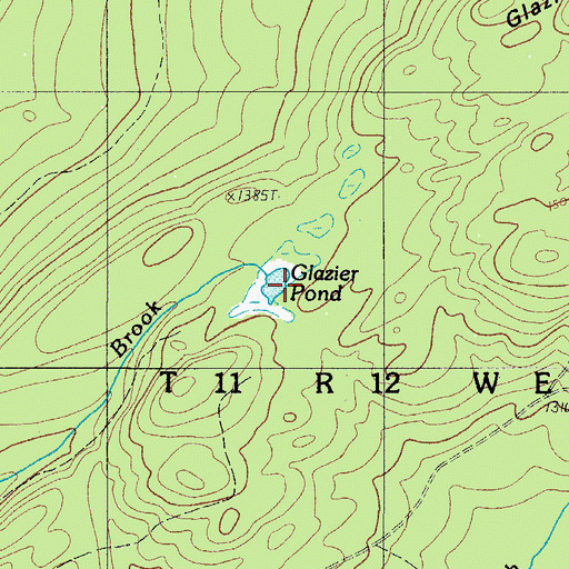 Topographic Map of Glazier Pond, ME