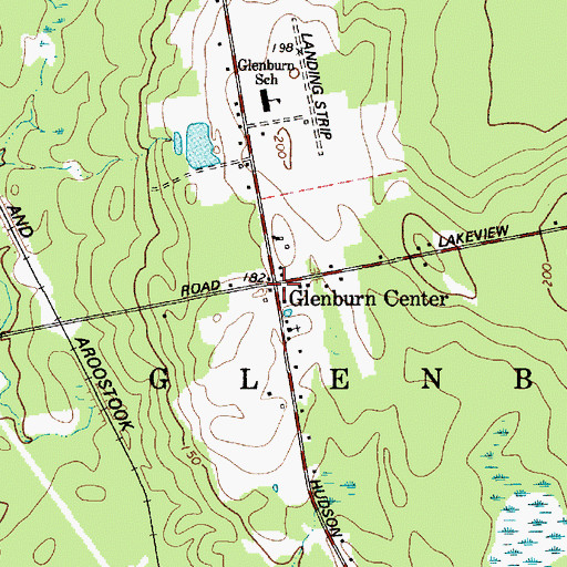 Topographic Map of Glenburn Center, ME