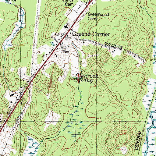 Topographic Map of Glenrock Spring, ME