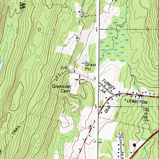 Topographic Map of Glenside Cemetery, ME