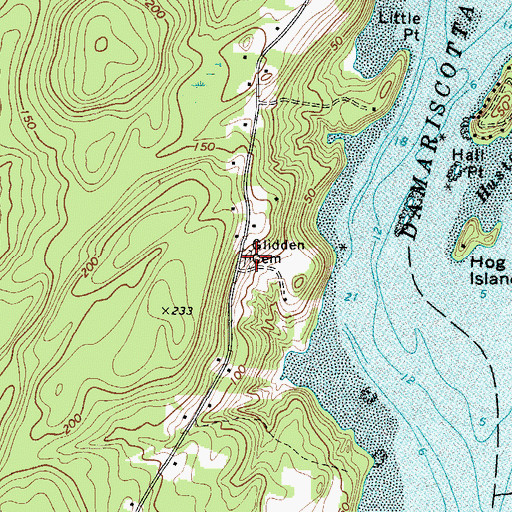 Topographic Map of Glidden Cemetery, ME