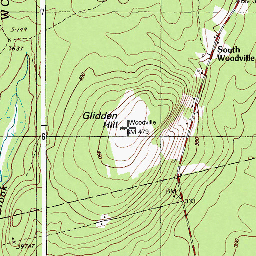 Topographic Map of Glidden Hill, ME