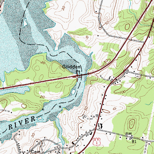 Topographic Map of Glidden Point, ME