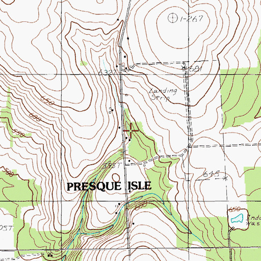 Topographic Map of Glidden School, ME
