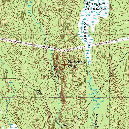 Topographic Map of Glovers Wig, ME