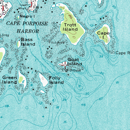 Topographic Map of Goat Island, ME