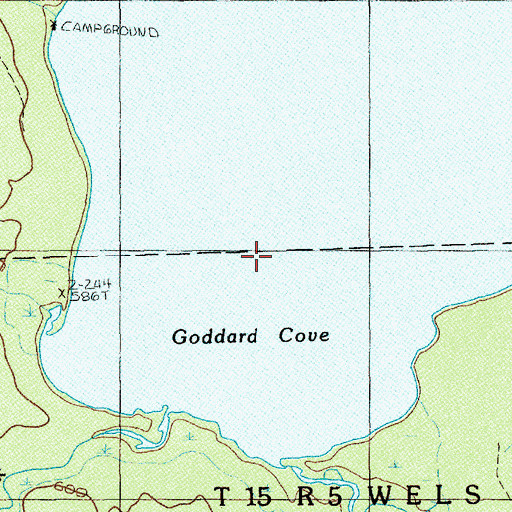 Topographic Map of Goddard Cove, ME